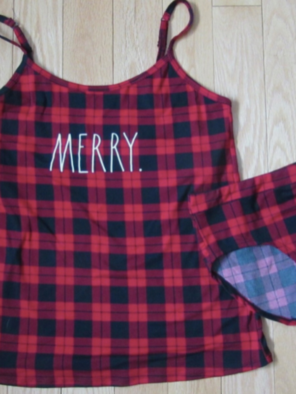 Christmas RAE DUNN Pajamas **MERRY** Christmas Size L Tank Top and Briefs Sleep
